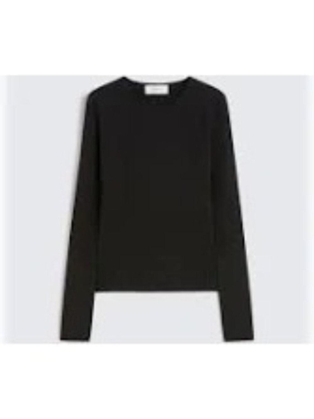Max Mara Fitted Black Boatneck Long Sleeve Tee, Size Medium